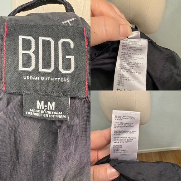 Urban Outfitters BDG Denim Utility Jacket Black Jean Oversized Goth Size M - Picture 12 of 13